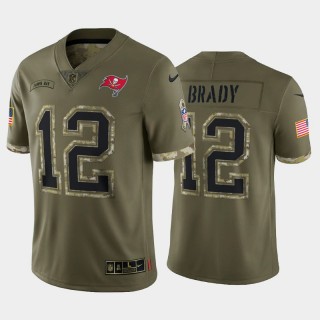 Tampa Bay Buccaneers Tom Brady 2022 Salute To Service Limited Jersey - Olive