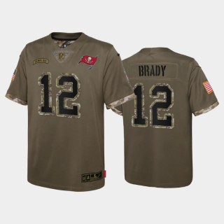 Tampa Bay Buccaneers Tom Brady Olive 2022 Salute To Service Youth Limited Jersey