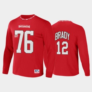 Men's Buccaneers #12 Tom Brady Red Name Number Core Team T-Shirt