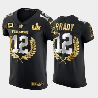 Buccaneers Tom Brady Black Super Bowl LV Champions MVP Golden Edition Jersey
