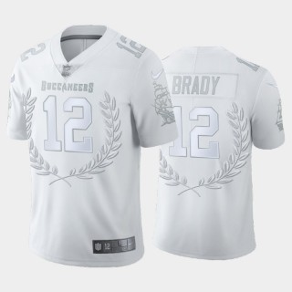 Buccaneers #12 Tom Brady White FedEx Air Player of the Week Platinum Limited Jersey