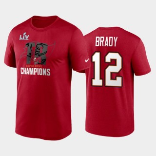 Buccaneers Super Bowl LV Champions Tom Brady T-Shirt Red Local