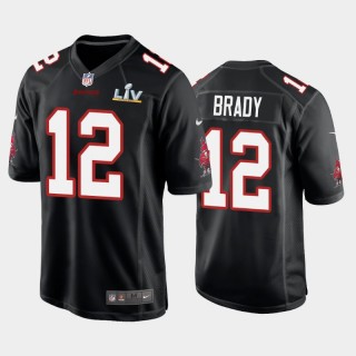 Buccaneers Tom Brady Super Bowl LV Jersey Black Game Fashion