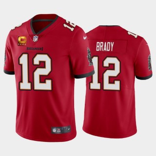 Tampa Bay Buccaneers Tom Brady Red Captain Patch Vapor Limited Jersey