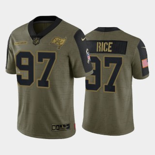 Simeon Rice Tampa Bay Buccaneers 2021 Salute To Service Retired Player Limited Jersey - Olive
