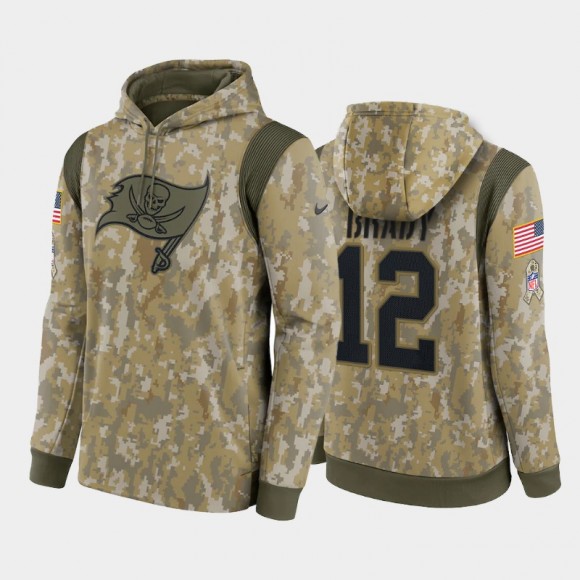 Tom Brady Tampa Bay Buccaneers Camo 2021 Salute To Service Performance Pullover Hoodie