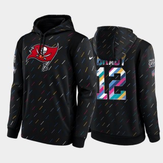 Men's Tom Brady Buccaneers Charcoal 2021 NFL Crucial Catch Therma Pullover Hoodie