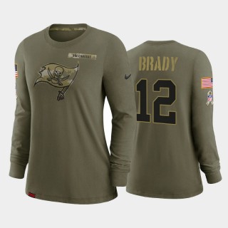 Women Tom Brady Buccaneers 2021 Salute To Service T-Shirt Olive