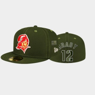 Tampa Bay Buccaneers Tom Brady Team Logo 59FIFTY Fitted Hat - Olive