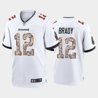 Tom Brady #12 Buccaneers Diamond Edition White Game Jersey