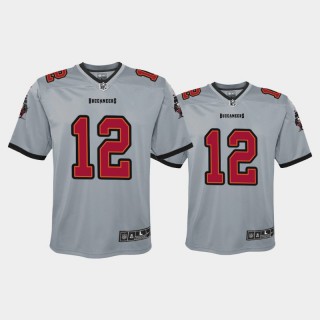 Youth Tampa Bay Buccaneers Tom Brady Inverted Game Jersey - Gray