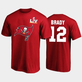 Tampa Bay Buccaneers Tom Brady Super Bowl LV Bound Name Number T-shirt - Red